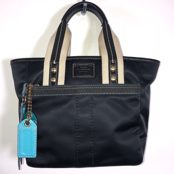 Coach Handbags - Coach Hampton small tote black sateen